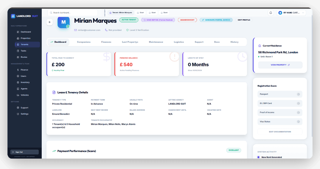 Tenant CRM Portal